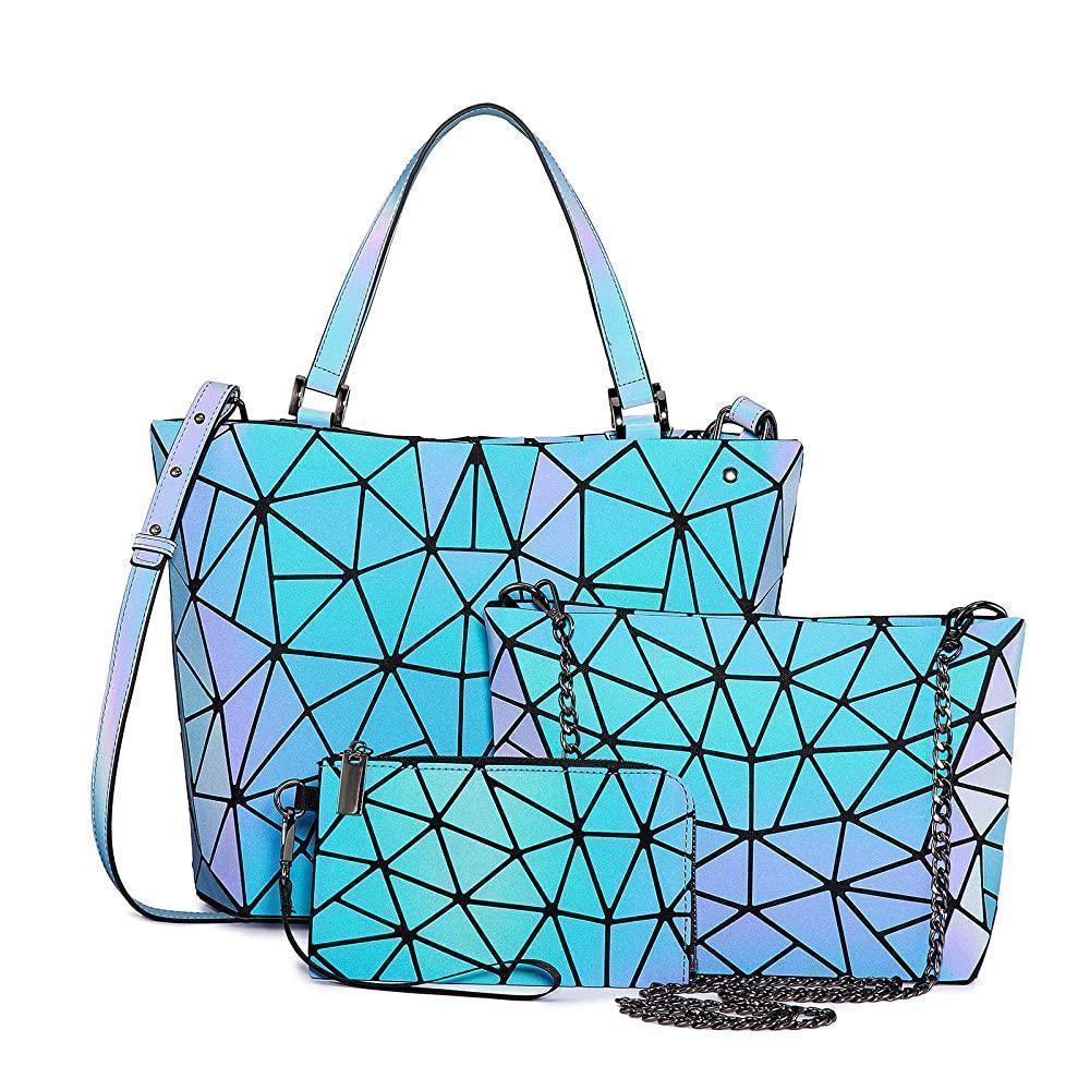 Geometric Luminous Purses And Handbags For Women Holographic